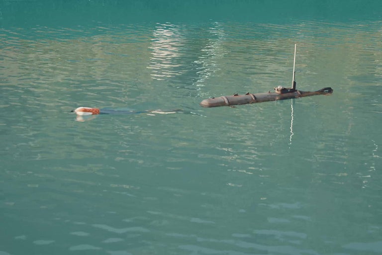 Model ponorky vo vode.