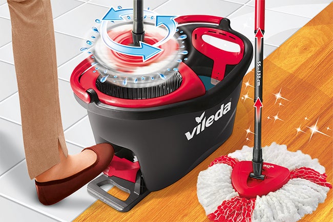 Vileda žmýkací lis na handry s nožným pedálom a mopom