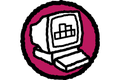 Symbol pre počítač so stĺpcovým grafom na obrazovke