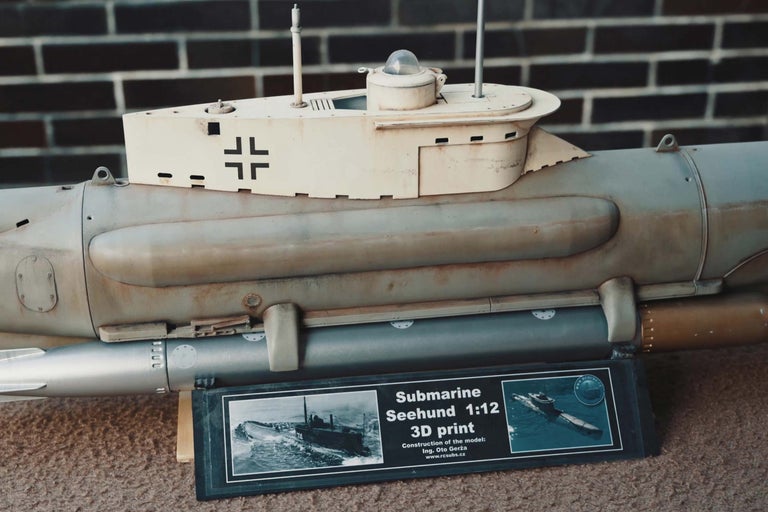 Model ponorky Seehund v mierke 1:12, 3D tlač