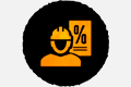 Remeselník so symbolom percenta pre akcie Remeselník so symbolom percenta pre akcie