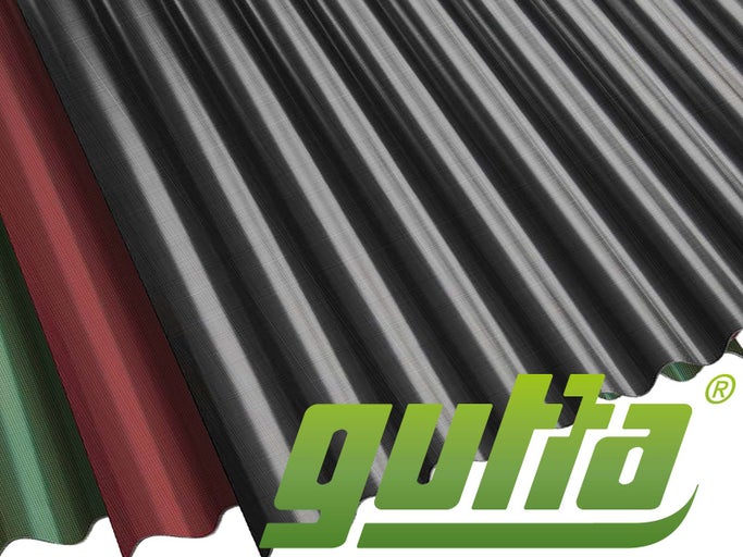 Profilované plastové dosky s logom Gutta