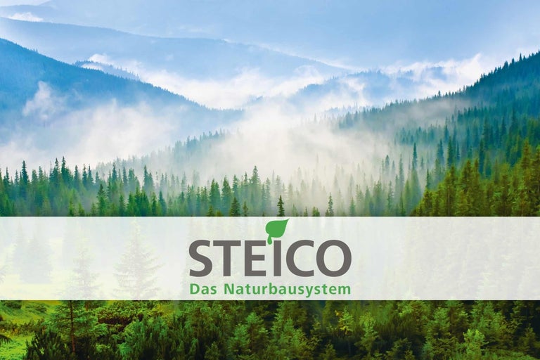 Logo Steico na pozadí horskej krajiny