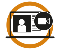 Symbol videokonzultácie na notebooku