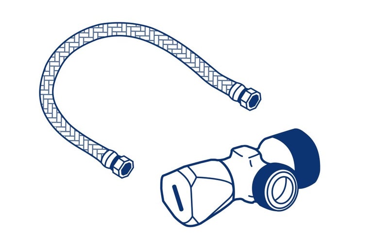 Rohový ventil s flexibilnou pripojovacou hadicou