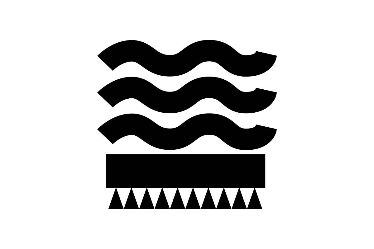 Symbol pre vodeodolný materiál