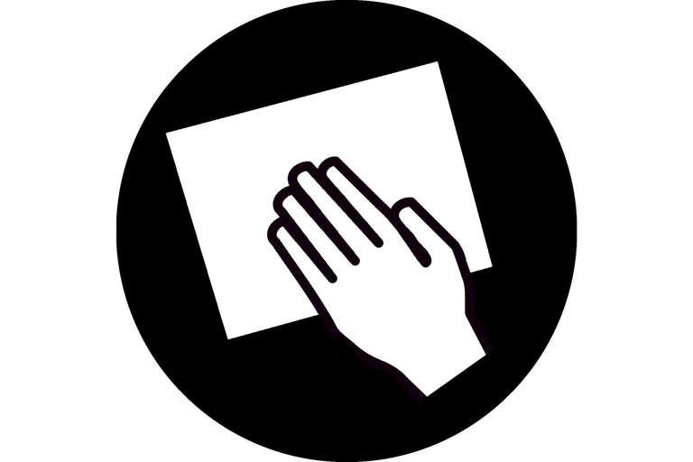 Symbol pre čistenie handričkou