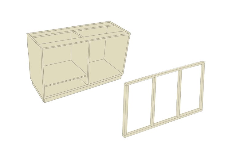 Skrinka pod umývadlo s tromi priehradkami a dreveným rámom