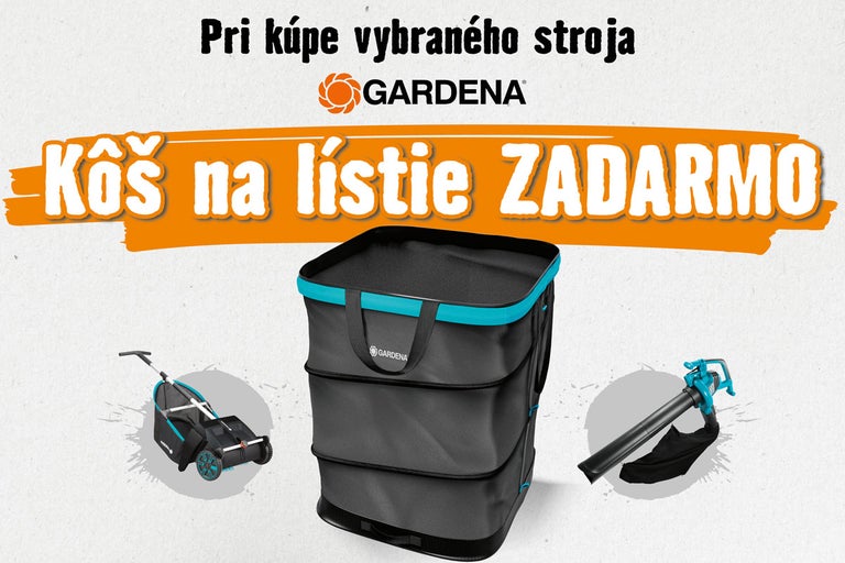 Akcia Gardena: Pri kúpe vybraných strojov získate kôš na lístie zadarmo.