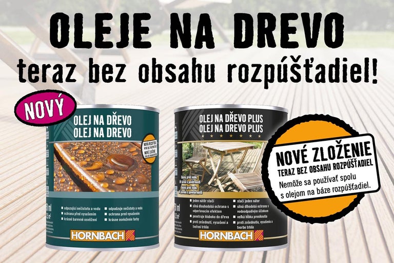 Prehľad olejov na drevo bez rozpúšťadiel od spoločnosti Hornbach