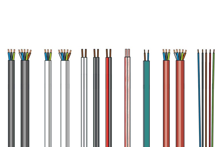 Rôzne typy elektrických káblov