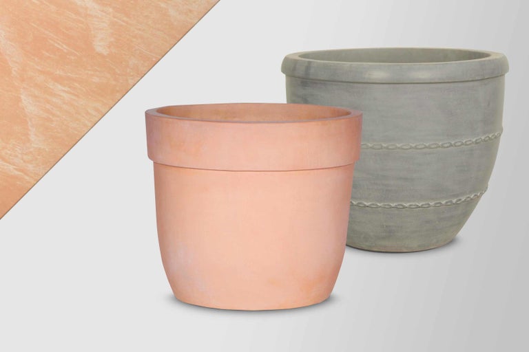 Dva kvetináče z terakoty a keramiky
