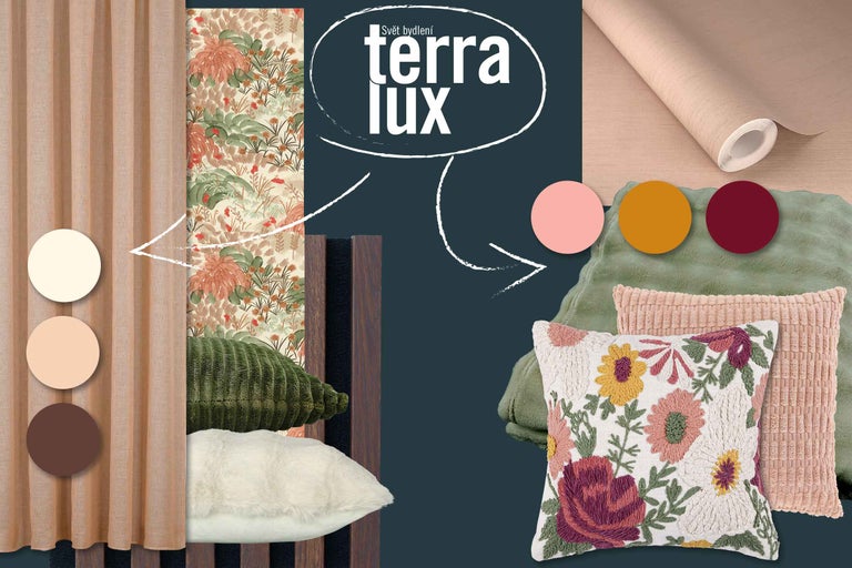 Návrh interiéru s použitím závesov, tapiet, nástenných panelov a vankúšov