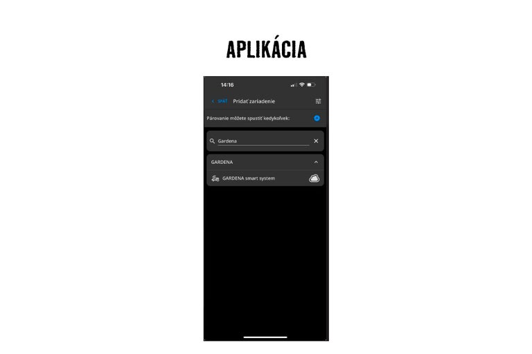 Zobrazenie aplikácie Gardena na smartfóne