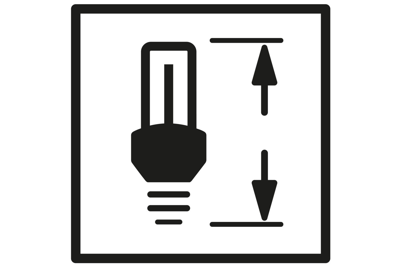 Symbol pre hĺbku zabudovania lampy