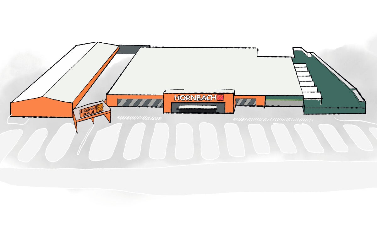 Pohľad na budovu hobbymarketu HORNBACH