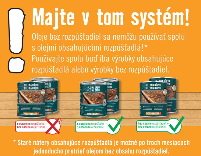 Informácie o používaní drevených olejov s rozpúšťadlami a bez rozpúšťadiel.