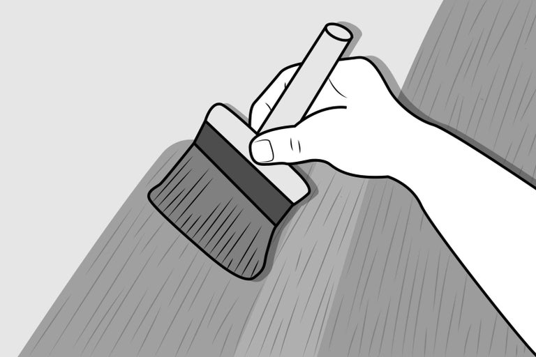 Ilustrácia ruky, ktorá štetcom natiera povrch