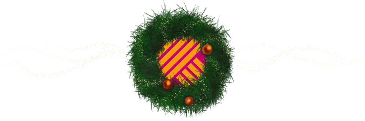 Dekoratívny veniec na dvere s guľami a stuhami