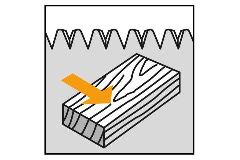 Symbolický obrázok pílenie v smere dreva