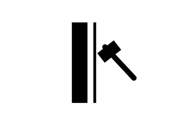 Symbol pre zatĺkanie klincov kladivom