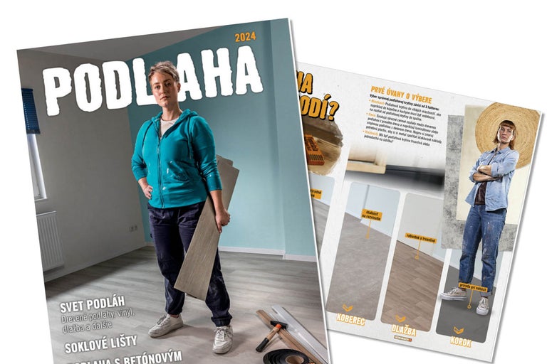Časopis na tému podlahové krytiny a príslušenstvo, ako sú soklové lišty