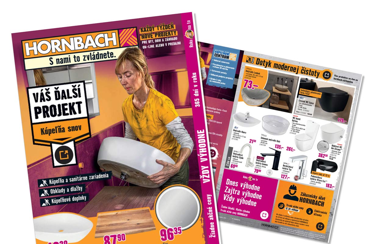 Online katalóg HORNBACH SK: Váš ďalší projekt - Kúpeľňa snov