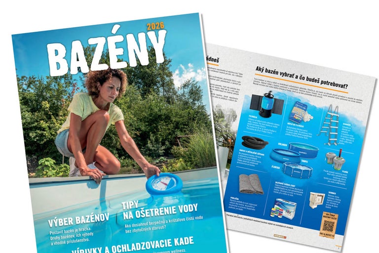 Hornbach katalóg Bazény 2026 s informáciami o výbere bazénov, ošetrení vody a príslušenstve ako sú filtrácie a schodíky.