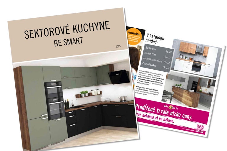 Katalóg Hornbach Sektorové kuchyne Be Smart s ukážkami kuchýň
