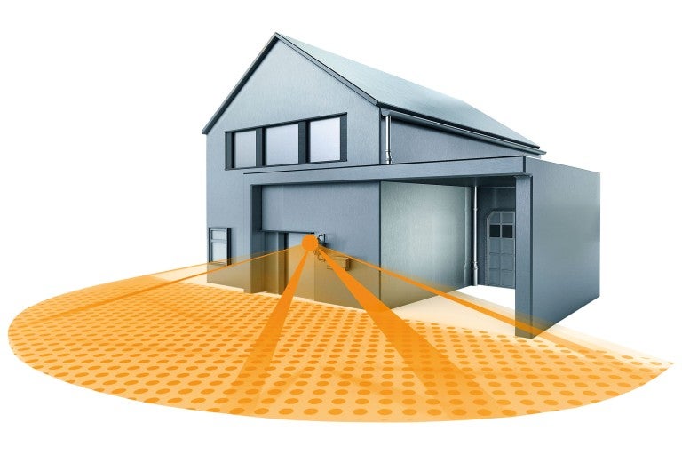 Dom s pohybovým senzorom a detekčným rozsahom