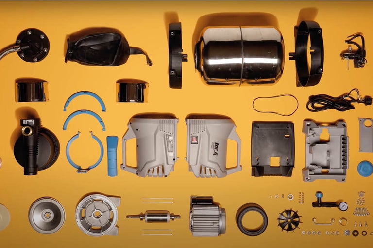 Rozkres záhradného čerpadla s jednotlivými dielmi