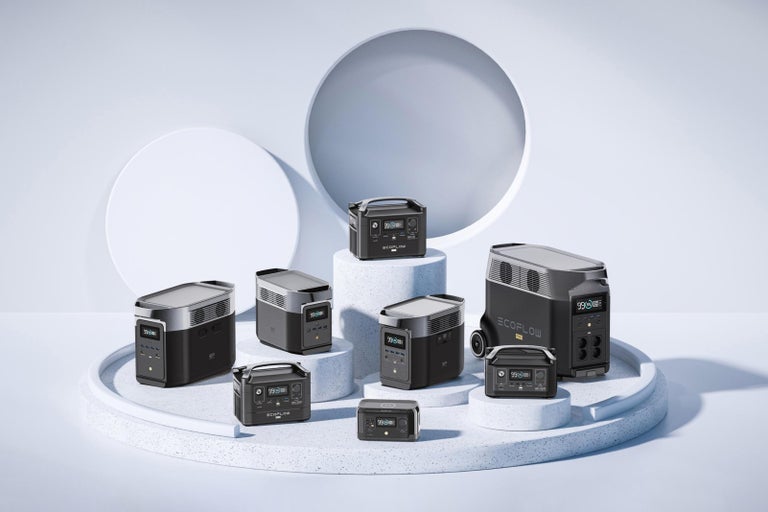 Rôzne napájacie stanice EcoFlow v rôznych veľkostiach