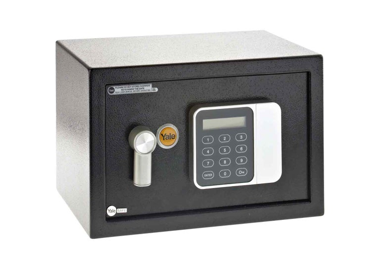 Elektronický trezor Yale s digitálnou klávesnicou a kľúčom