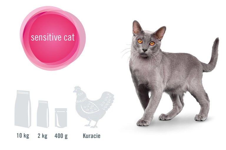 Suché krmivo pre citlivé mačky s hydinou