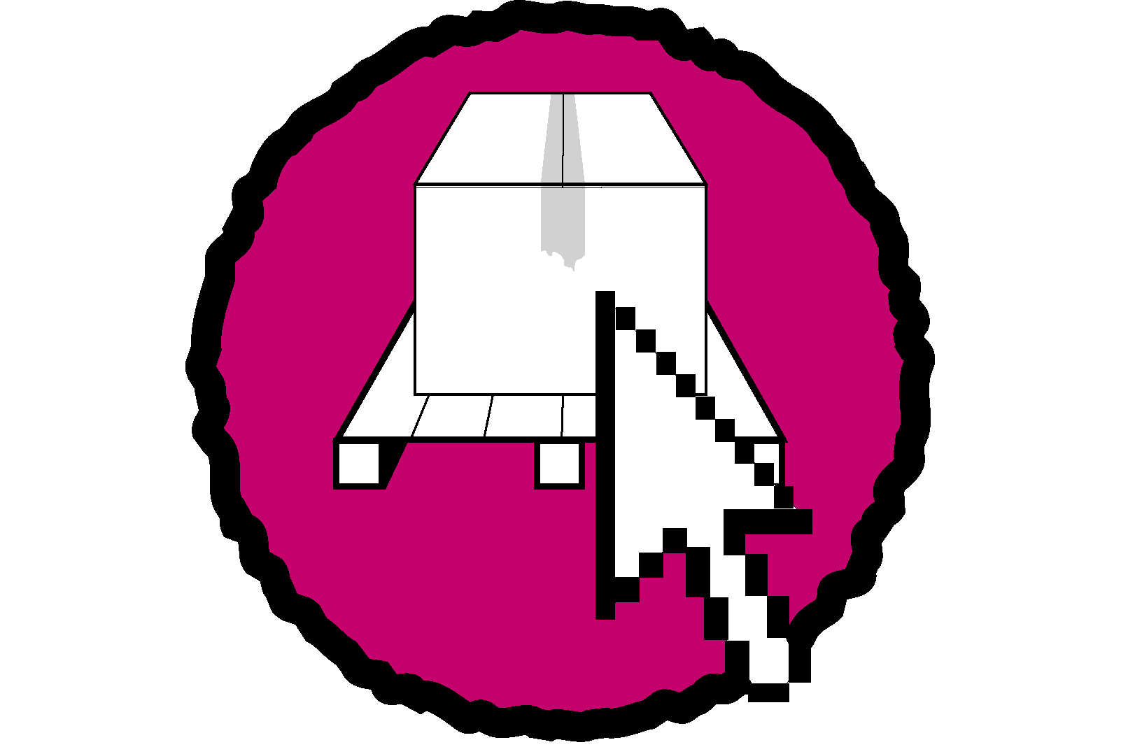 Symbol pre online objednávku s balíkom a kurzorom myši