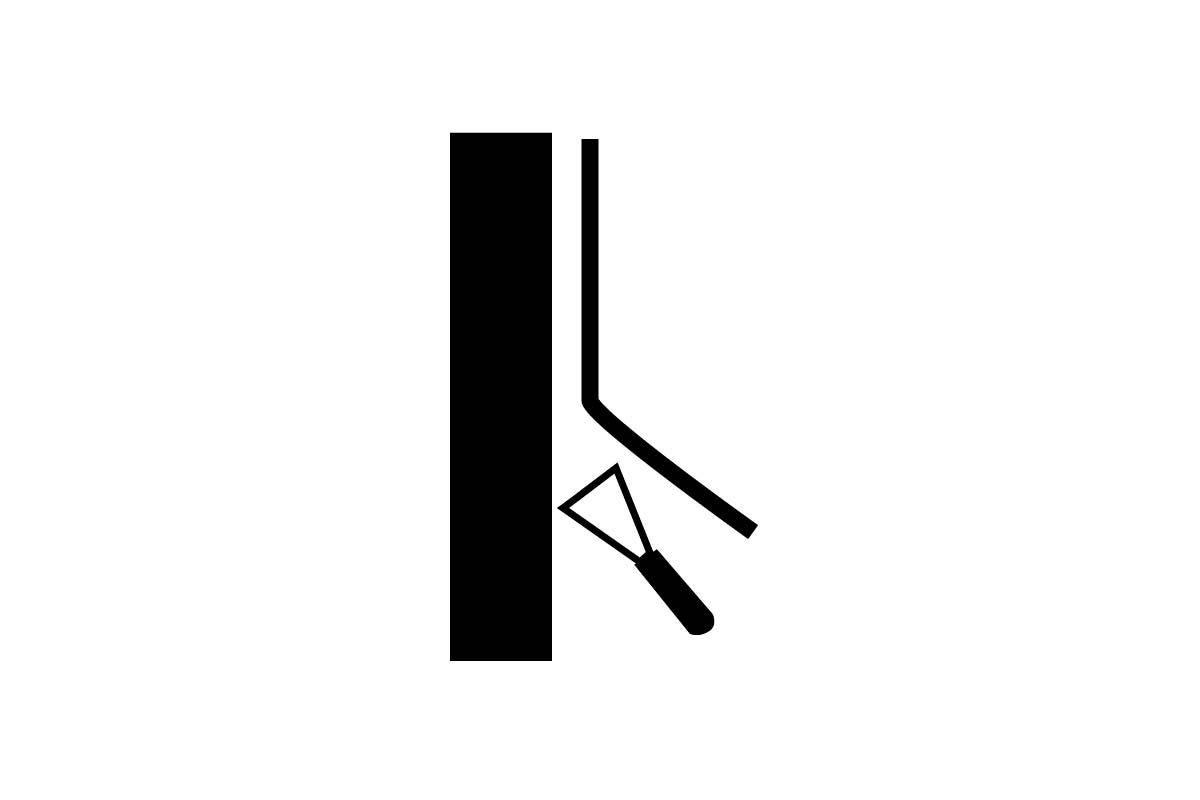 Symbol pre odstránenie nástenných líšt