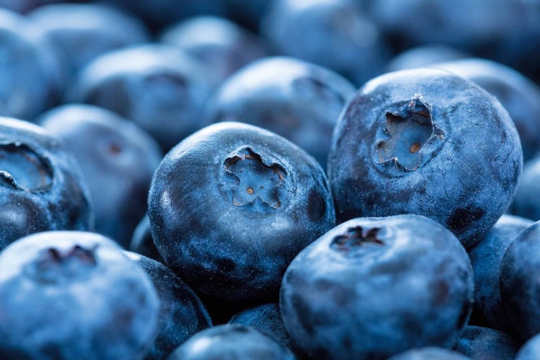 Detailný záber čerstvých čučoriedok