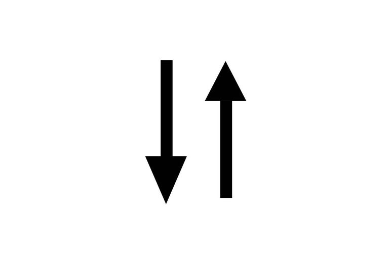 Symbol so šípkou nadol a šípkou nahor