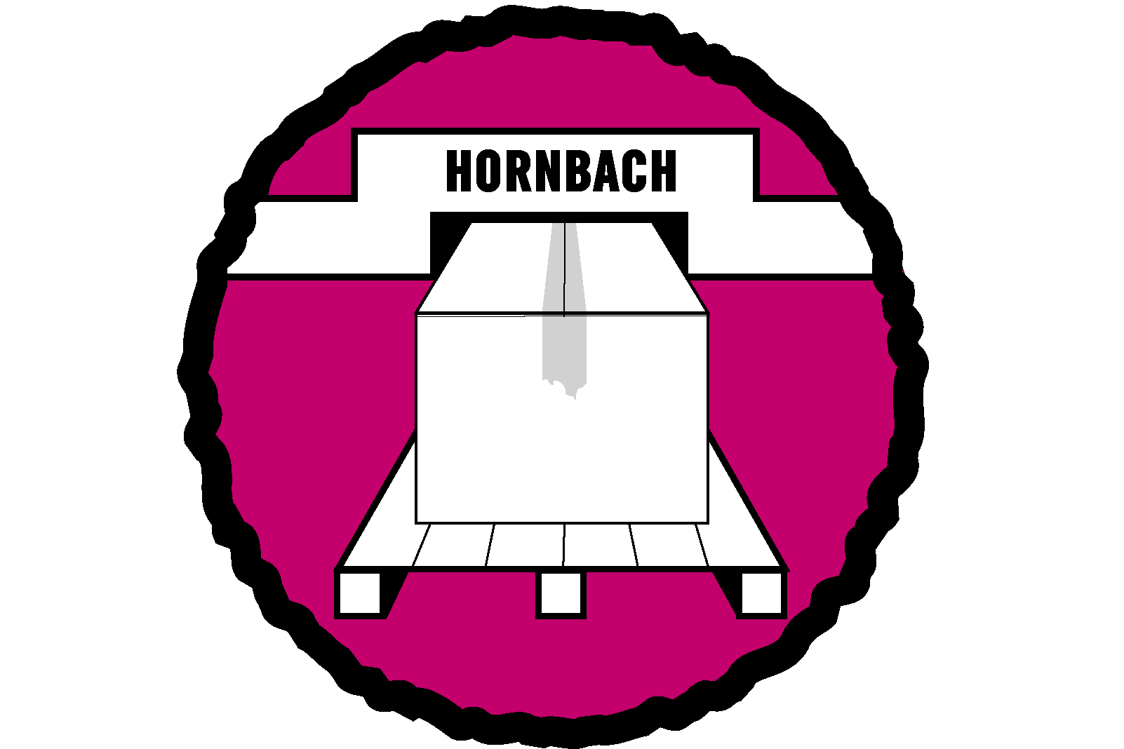 Logo Hornbach s balíkom na palete