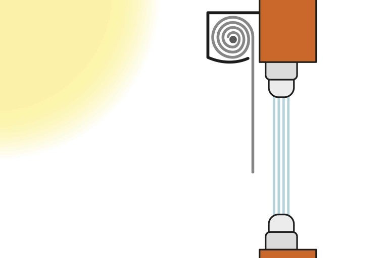 Ilustrácia žalúzie s ťažným mechanizmom