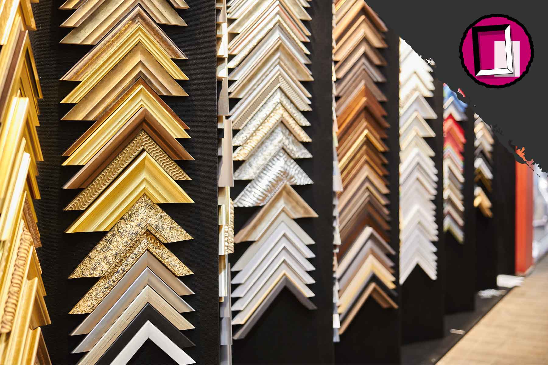 Výber vzoriek fotorámikov v rôznych štýloch a materiáloch