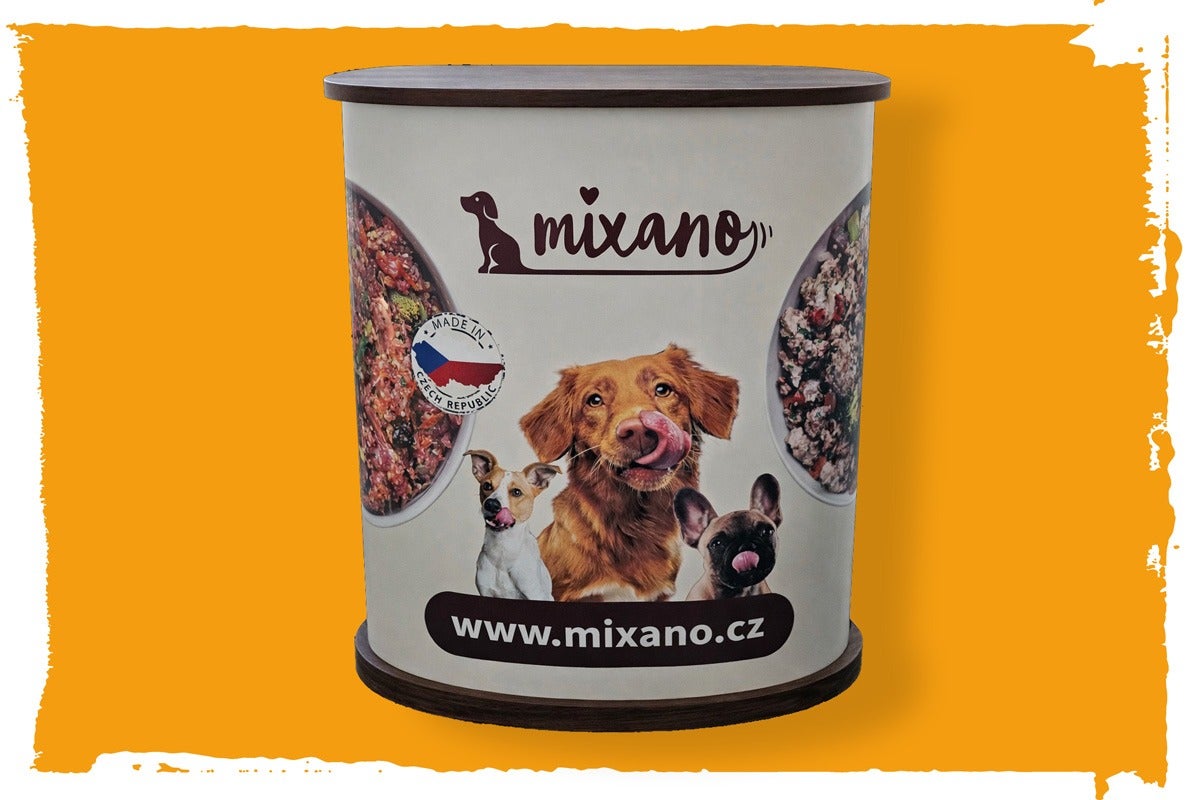 Reklamný stojan na krmivo pre psov Mixano