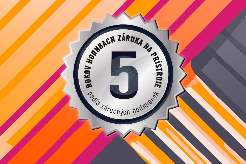 Päťročná záruka Hornbach na zariadenia