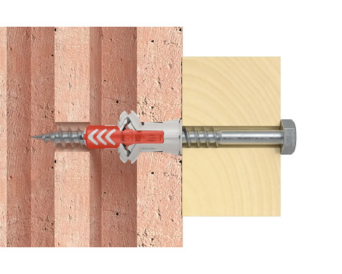 Hmoždinka Fischer so skrutkou v murive a dreve