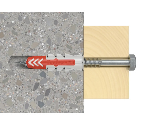 Hmoždinka Fischer v betóne a dreve