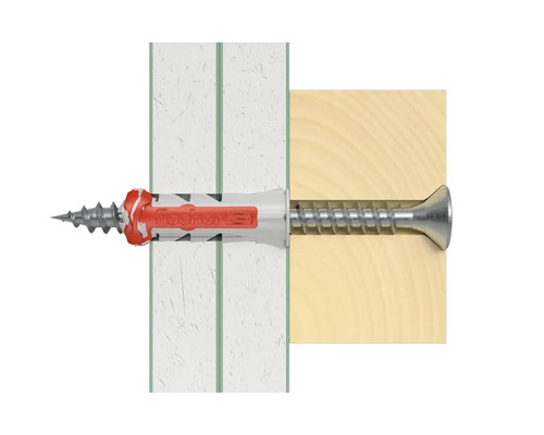 Hmoždinka Fischer so skrutkou v stene a dreve