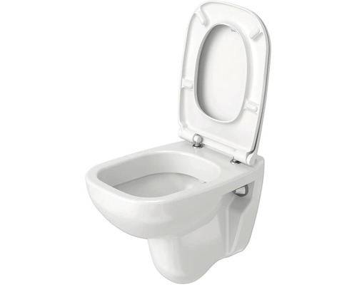 Závesné WC s hlbokým splachovaním s otvoreným splachovacím kruhom a záchodovou doskou