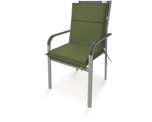 Záhradná stolička so zeleným sedákom a operadlom