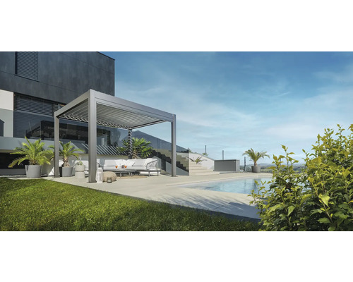 Pergola biohort 3x3,5 312 x 367,5 cm Metalíza sivý kremeň