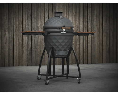 Keramický gril s bočnými stolíkmi a kolieskami